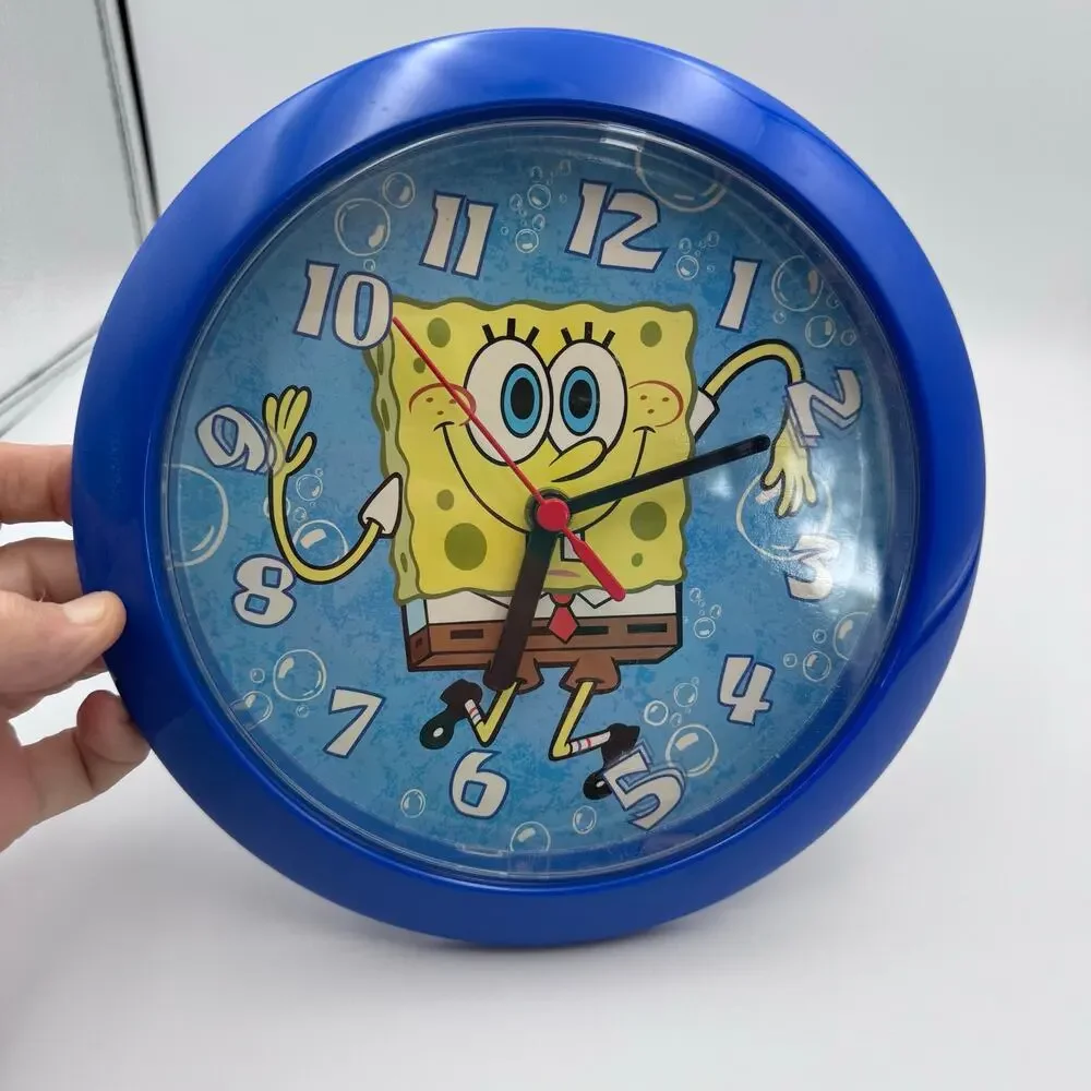 Vintage 2002 SpongeBob SquarePants Blue Bubble Wall Clock Nickelodeon Viacom